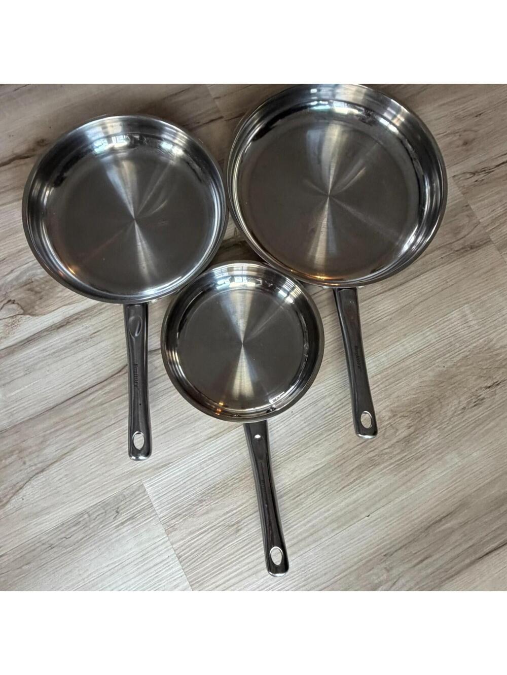 Berghoff 3pc High Grade Stainless Steel Pan Set German  Rostfrei Edelstahl